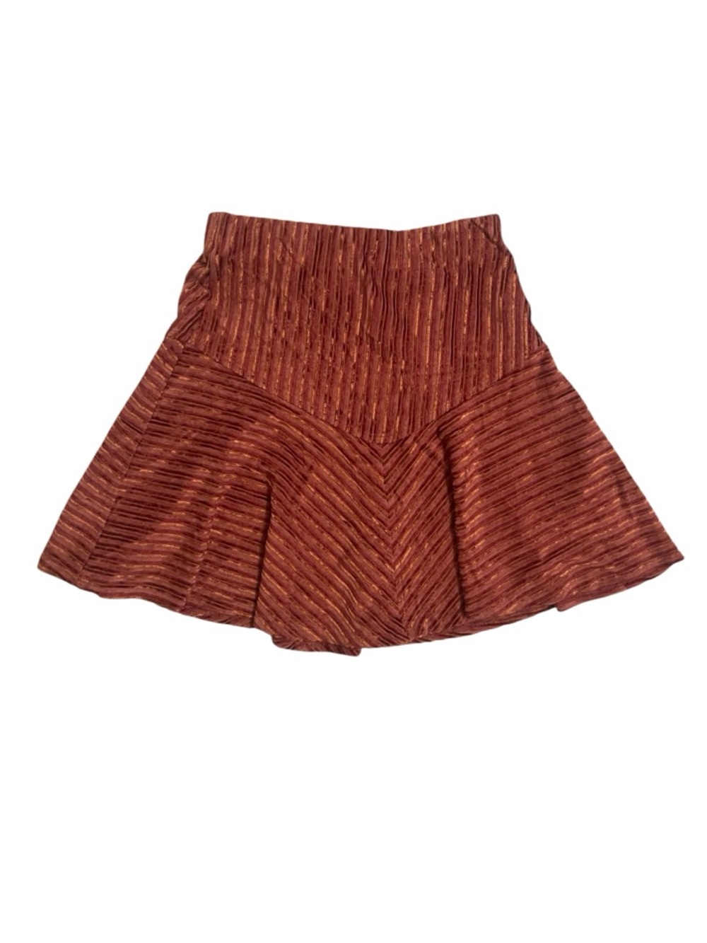 Free People Ribbed Burnt Copper Mini Skirt NWT Size XS